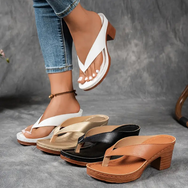 Sandalias elegantes con tacón cómodo para mujer