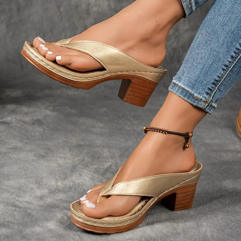 Sandalias elegantes con tacón cómodo para mujer