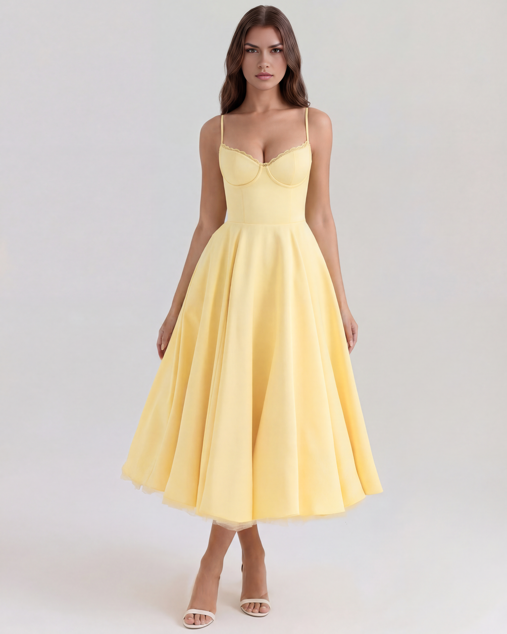 Selene - Vestido midi con capas de tul y bolsillos ocultos