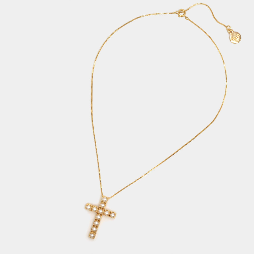 (WH) Collar Pearl Cross