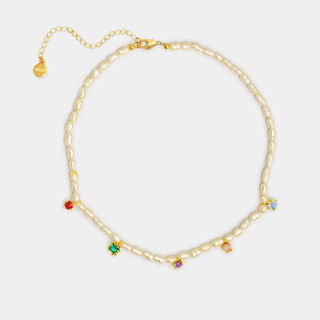 (WH) Collar Rainbow Pearls