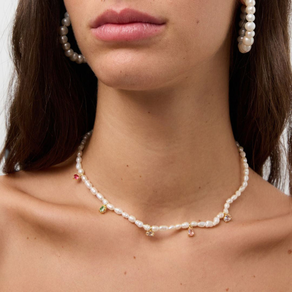 (WH) Collar Rainbow Pearls