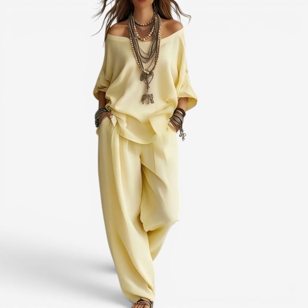 Conjunto bohemio para mujer con estilo fluido y elegante