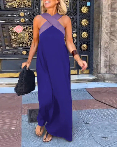 Vestido largo para mujer con escote cruzado y diseño fluido