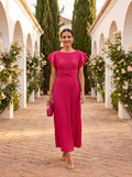 Vestido mujer elegante plisado para ocasiones especiales