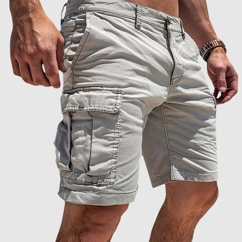 Pantalón corto hombre algodón cargo con bolsillos verano casual