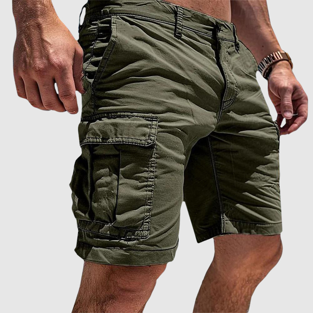 Pantalón corto hombre algodón cargo con bolsillos verano casual
