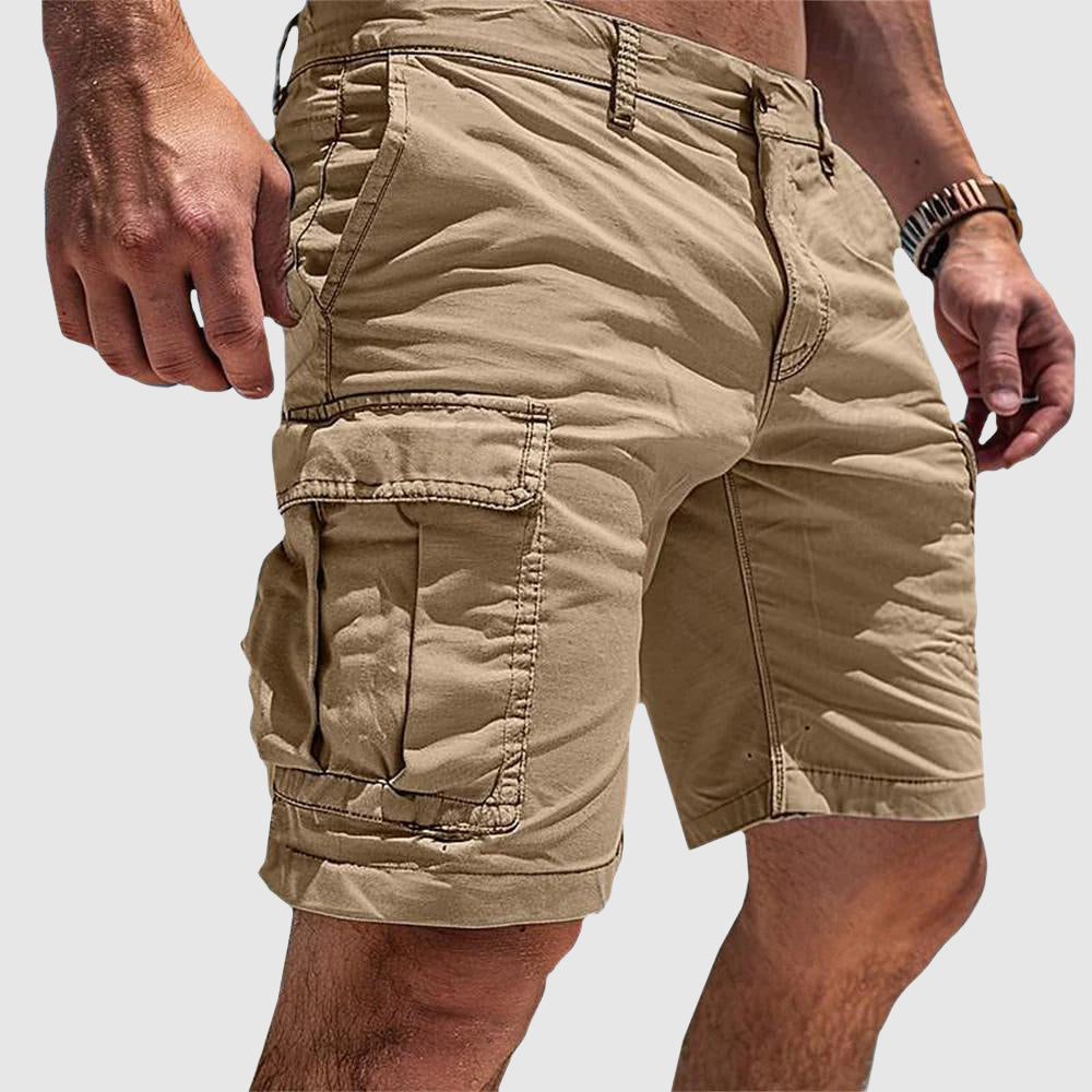 Pantalón corto hombre algodón cargo con bolsillos verano casual