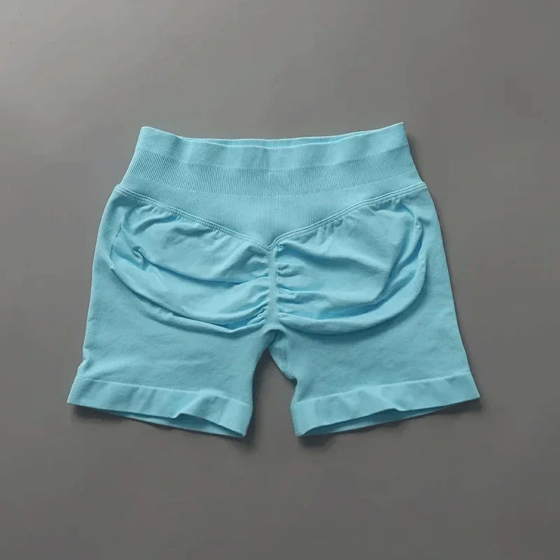Short deportivo mujer ajustado sin costuras para yoga y gimnasio