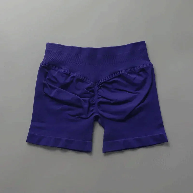 Short deportivo mujer ajustado sin costuras para yoga y gimnasio