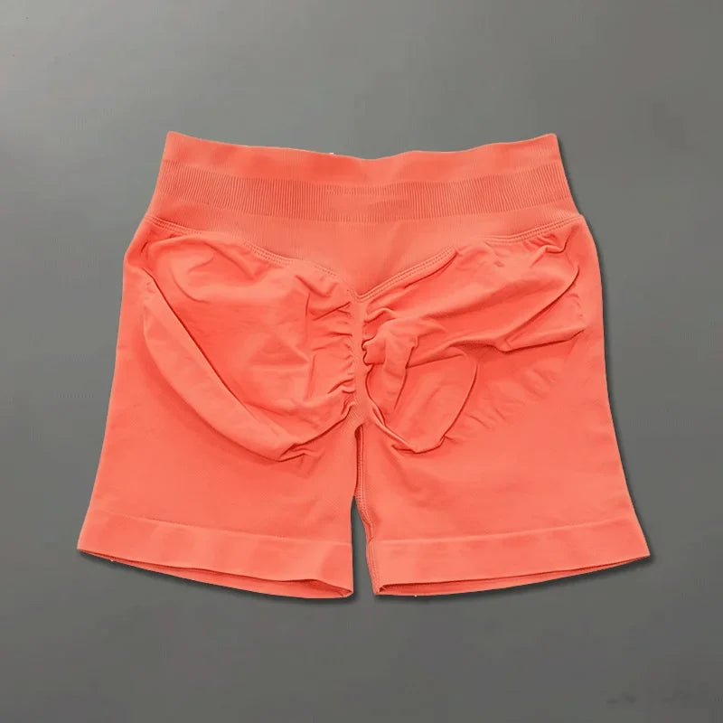 Short deportivo mujer ajustado sin costuras para yoga y gimnasio