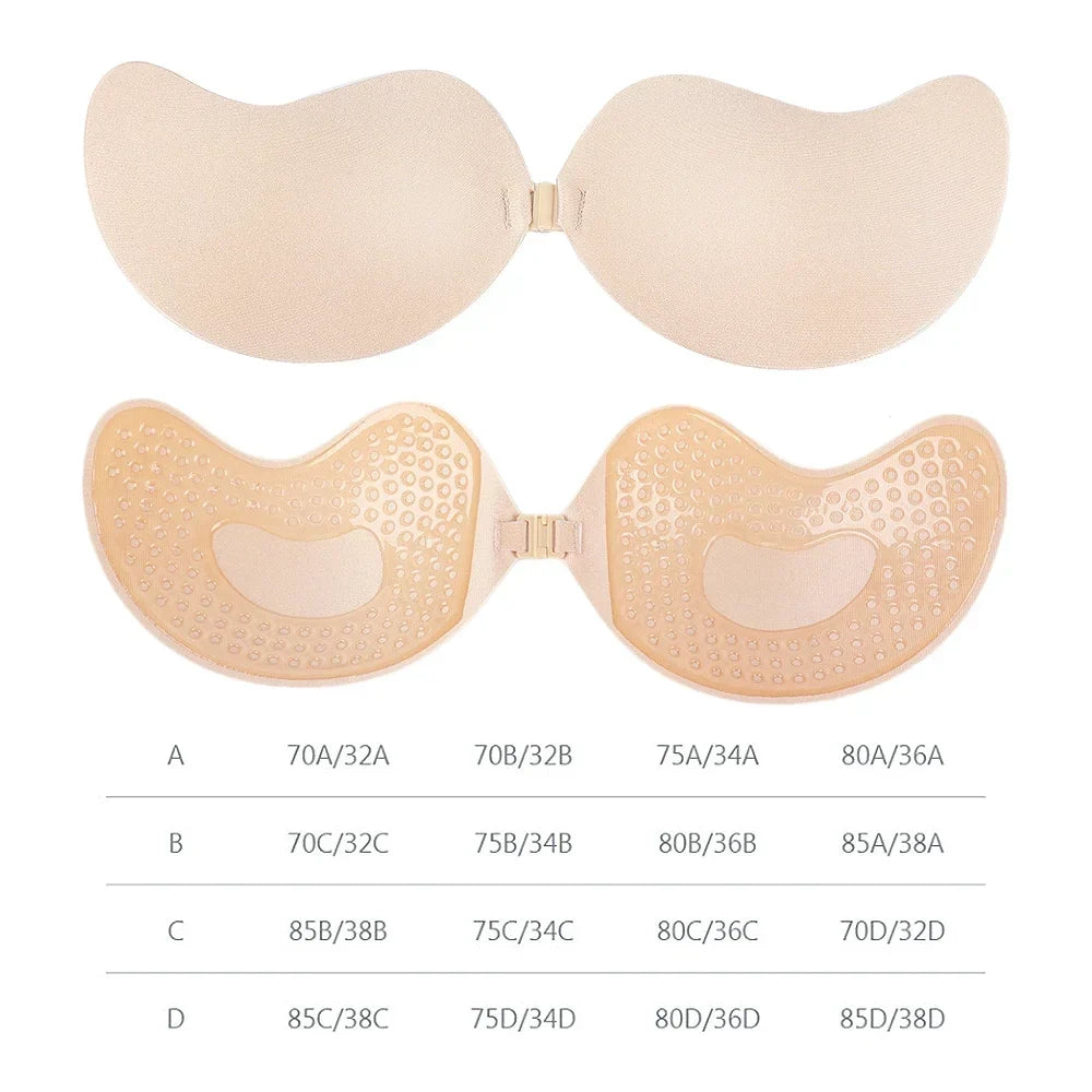 Sujetador adhesivo push up mujer sin tirantes para espalda descubierta