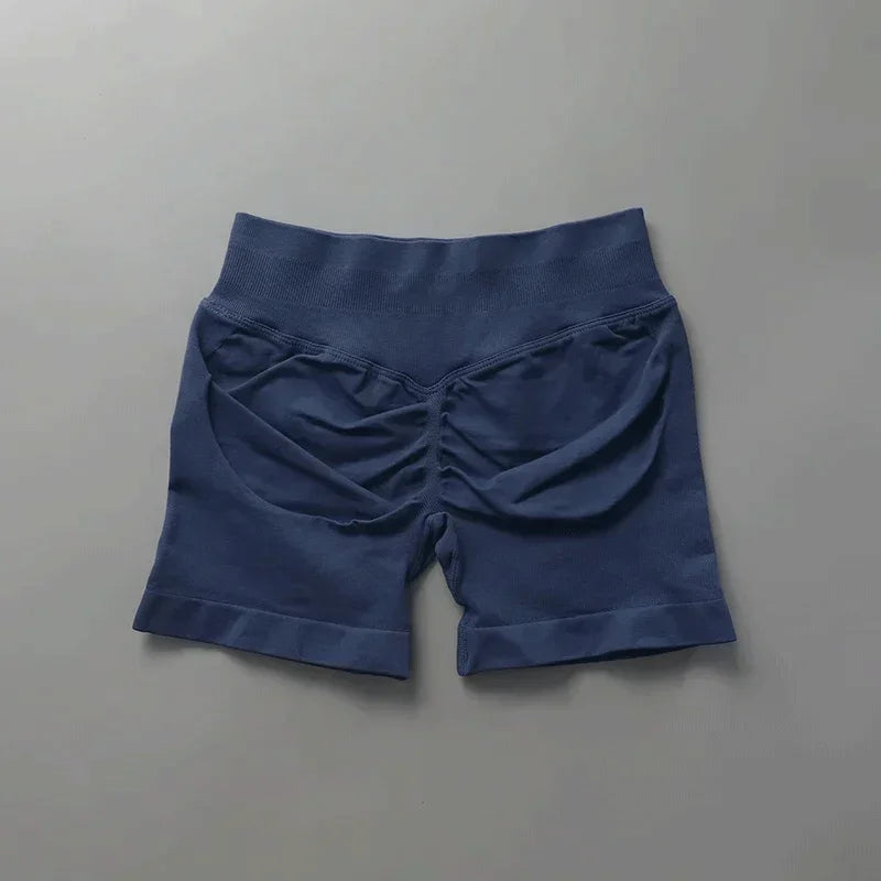 Short deportivo mujer ajustado sin costuras para yoga y gimnasio