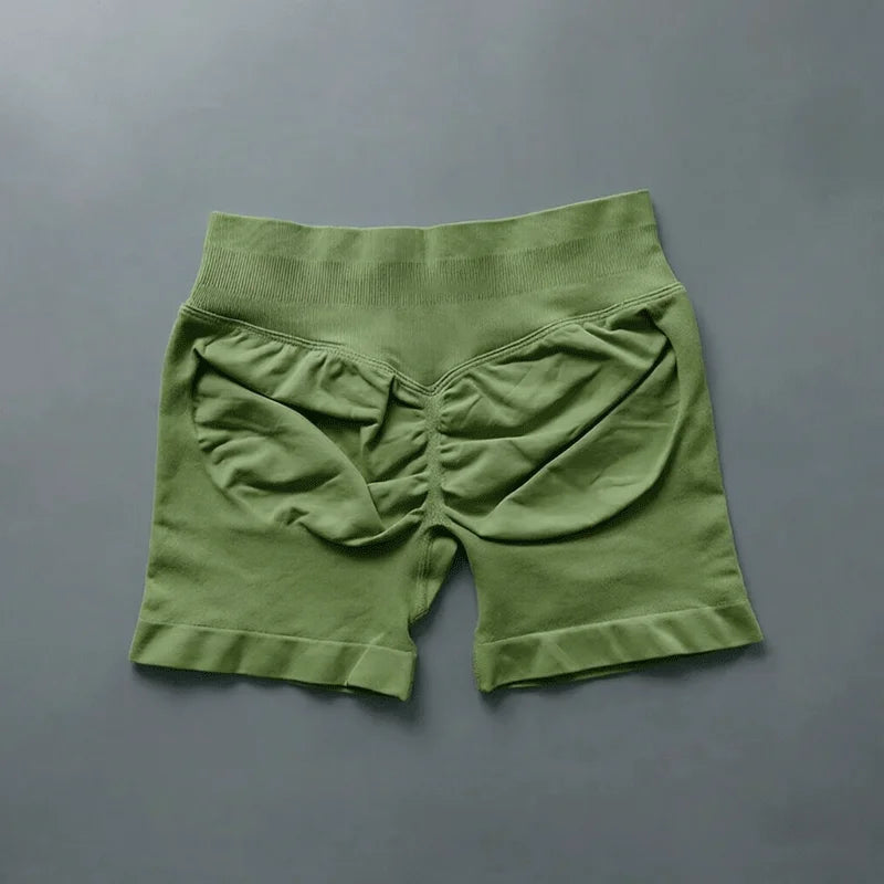 Short deportivo mujer ajustado sin costuras para yoga y gimnasio