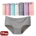 Pack 7 bragas mujer algodón elástico de talle medio