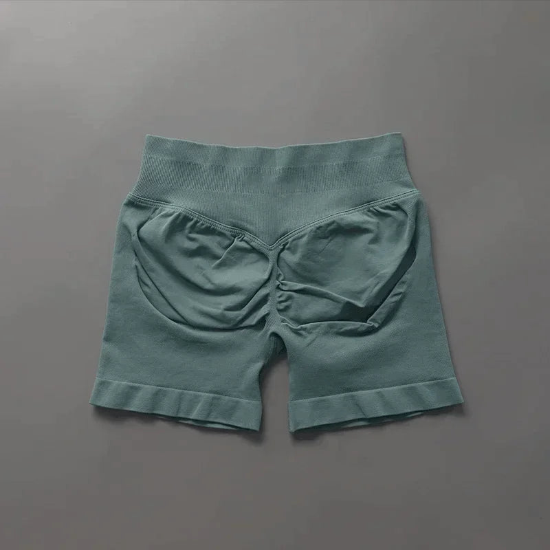 Short deportivo mujer ajustado sin costuras para yoga y gimnasio