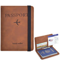 Portapasaporte unisex de PU con ranuras para tarjetas y billetes