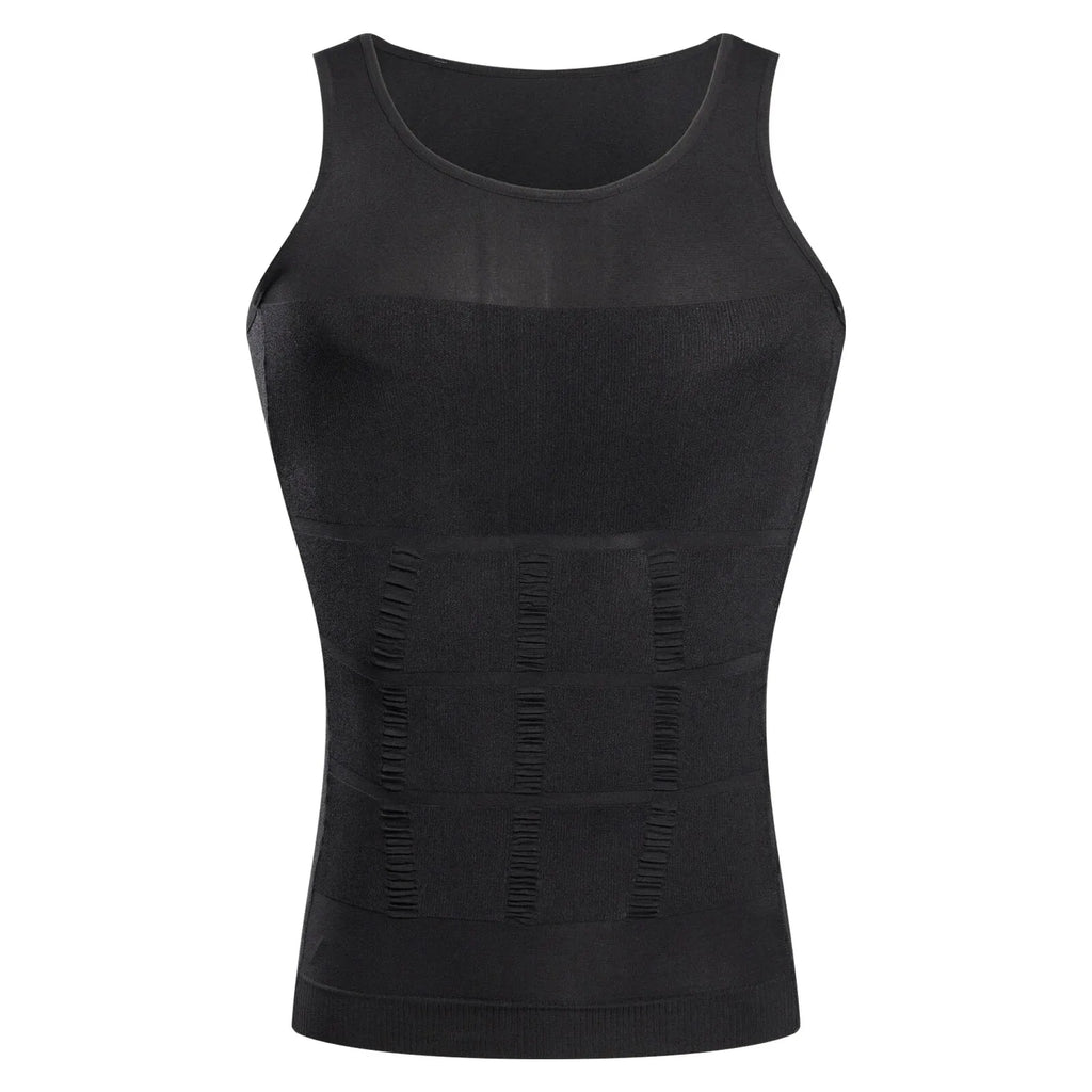 Camiseta compresiva hombre sin costuras para control abdominal