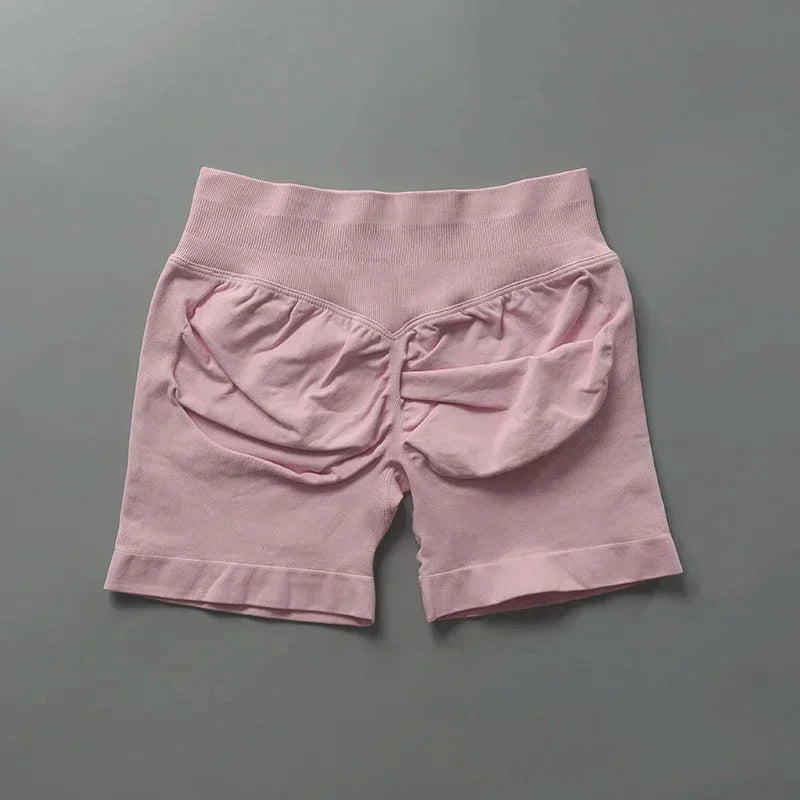 Short deportivo mujer ajustado sin costuras para yoga y gimnasio