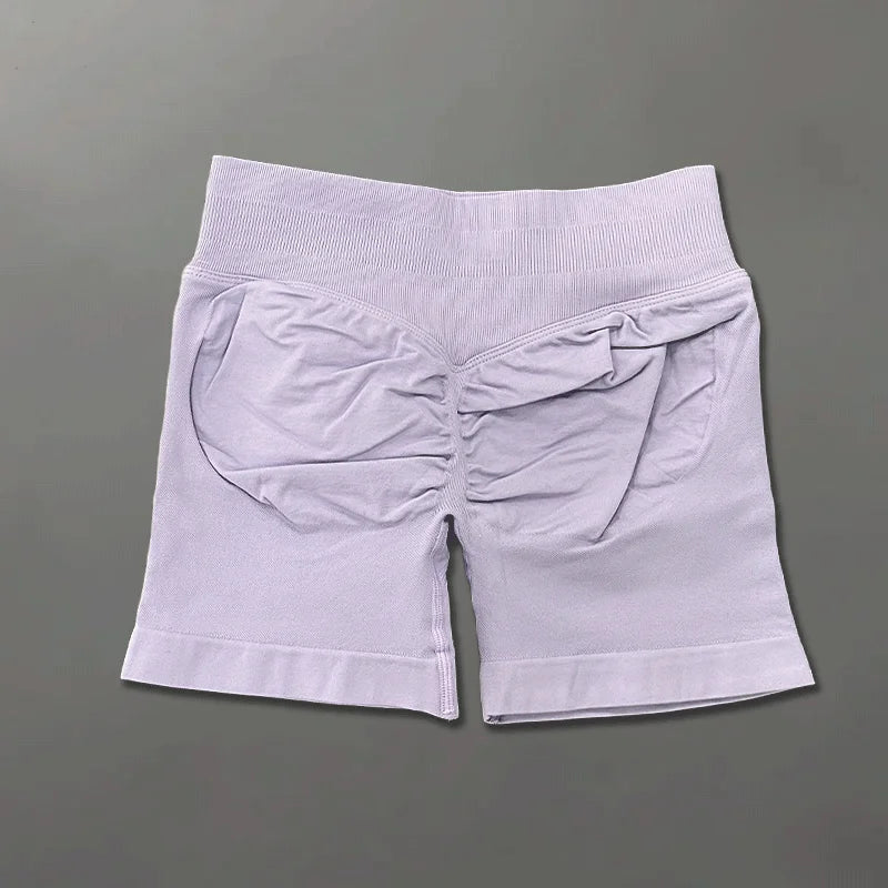 Short deportivo mujer ajustado sin costuras para yoga y gimnasio