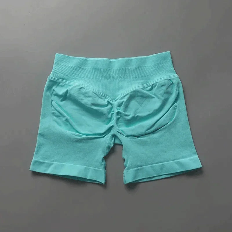 Short deportivo mujer ajustado sin costuras para yoga y gimnasio