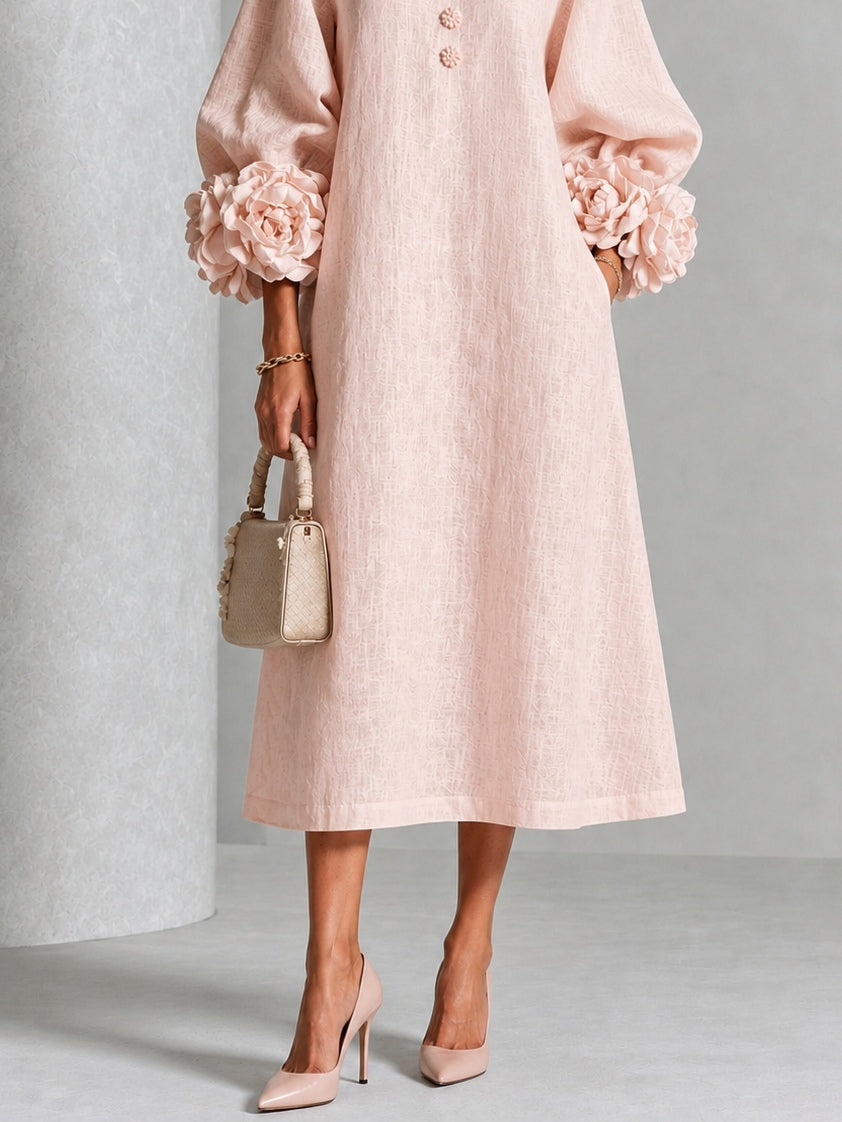 Vestido Emilia de Botones y Puños Florales
