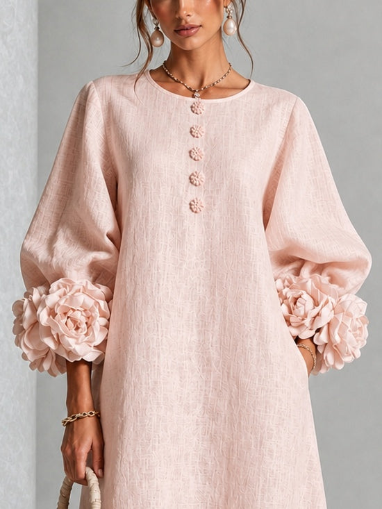 Vestido Emilia de Botones y Puños Florales