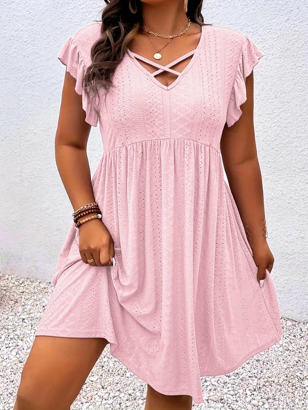 Vestido para mujer con escote cruzado y mangas con volantes