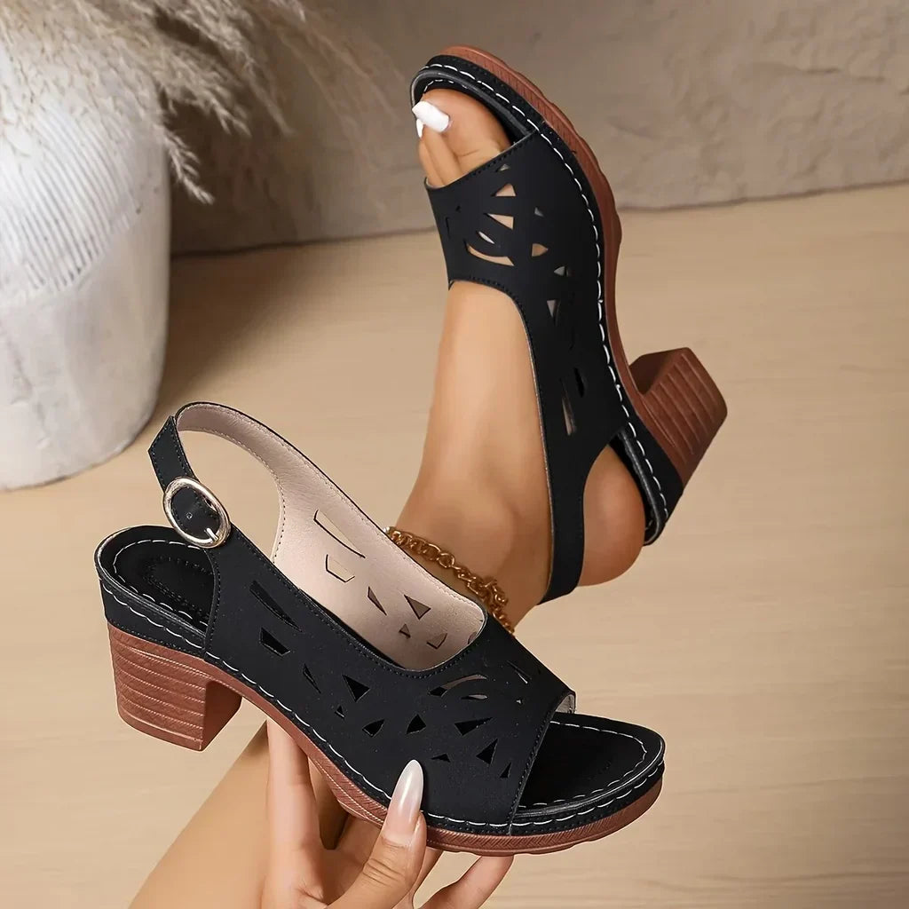 Sandalias mujer con tacón cómodo y diseño abierto