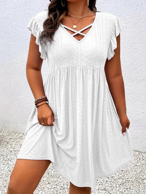 Vestido para mujer con escote cruzado y mangas con volantes