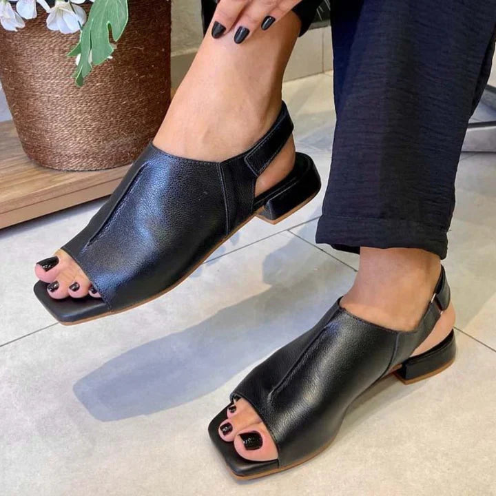 Sandalias abiertas mujer elegantes con tacón bajo cómodo