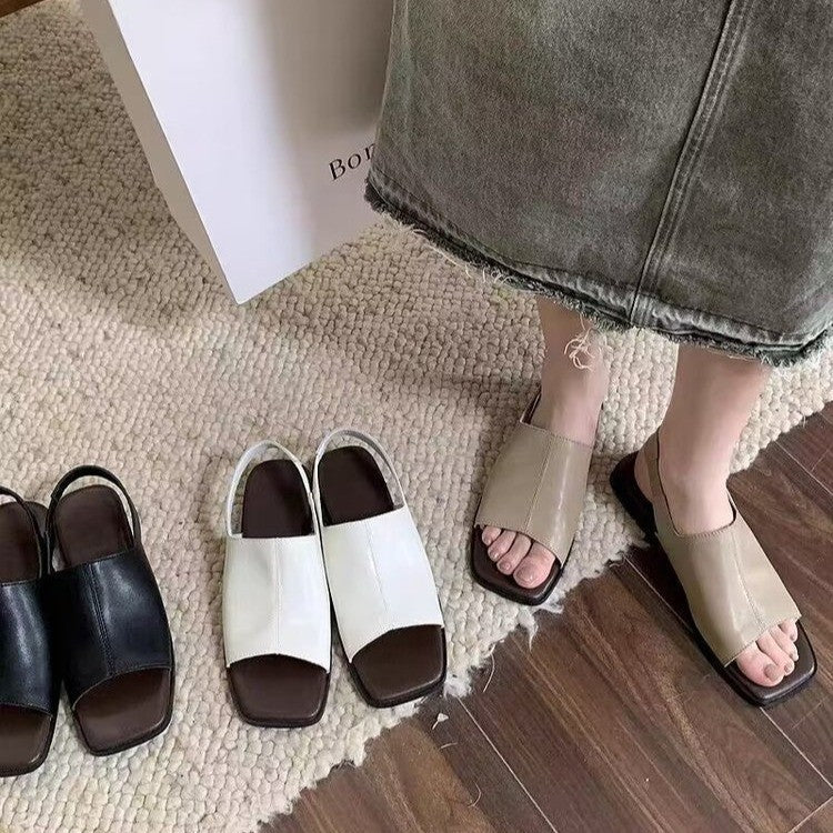 Sandalias abiertas mujer elegantes con tacón bajo cómodo