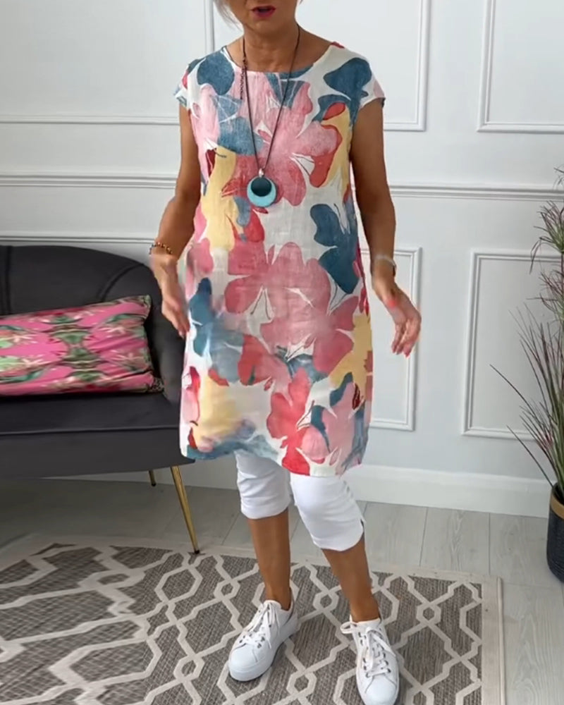 Vestido mujer fluido estampado floral verano casual