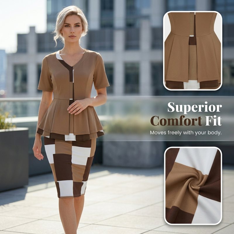 Conjunto mujer elegante con falda lápiz moderna