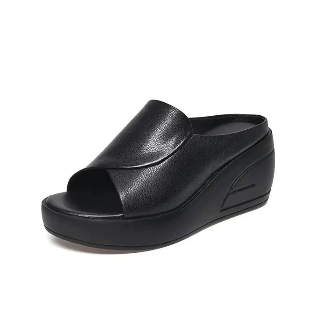 Elisa - Zapatos de tacón con cuña cómodos y suela gruesa
