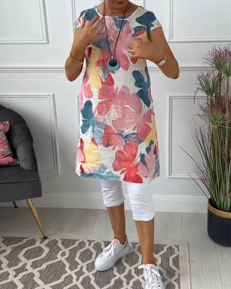 Vestido mujer fluido estampado floral verano casual
