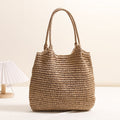 Marisol | Bolso de Hombro de Paja Trenzada — Avellana