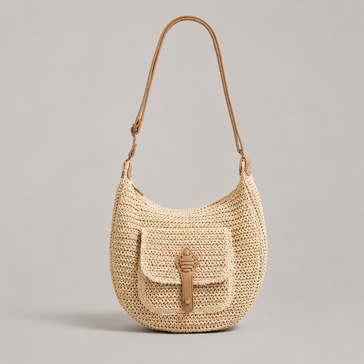Valentina | Bolso de Hombro Trenzado para Cada Día — Beige