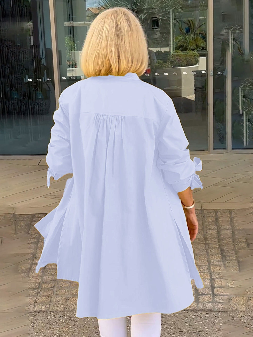 Chaqueta camisa mujer larga algodón elegante
