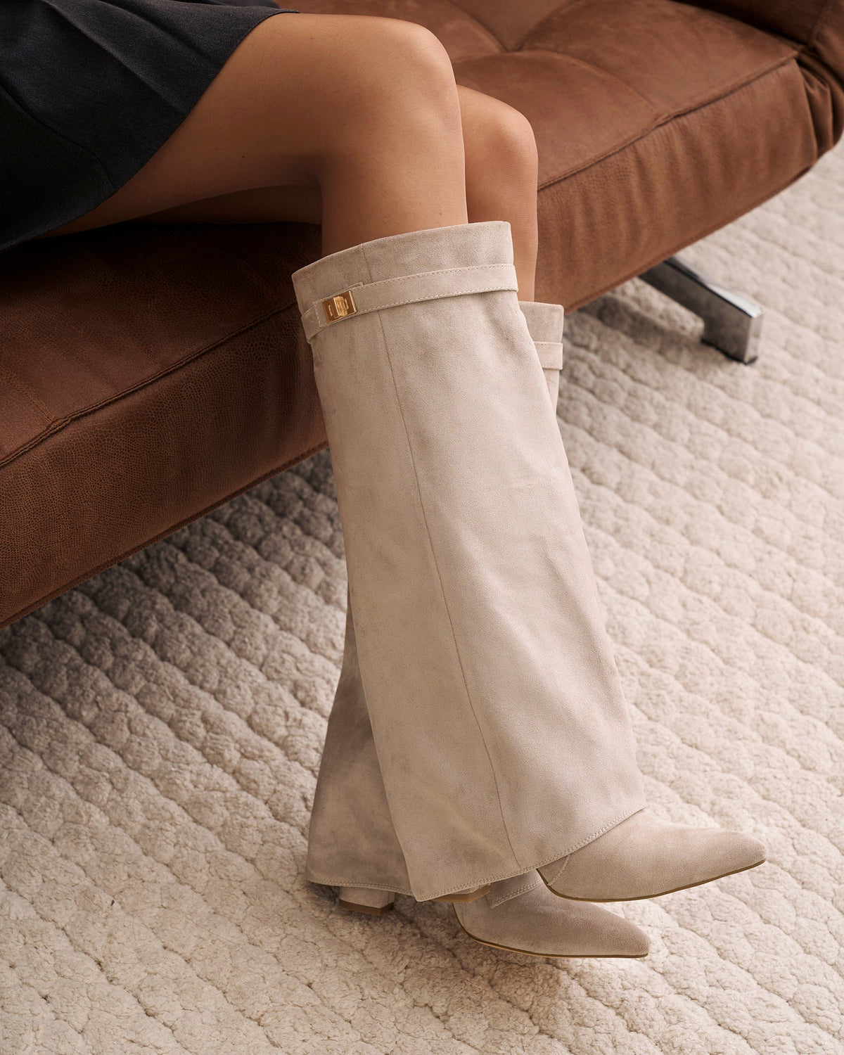 Botas de ante Lavista altura rodilla - Taupe