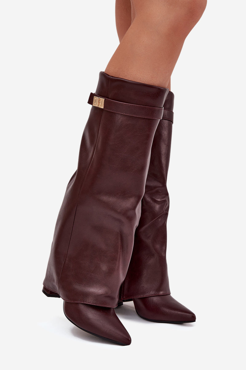 Botas de cuero Lavista altura rodilla - Burdeos