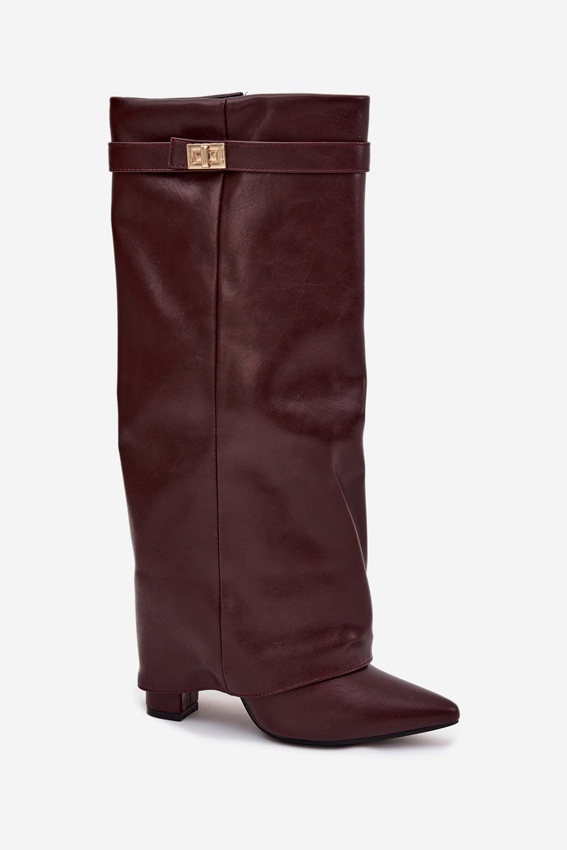 Botas de cuero Lavista altura rodilla - Burdeos