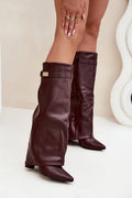 Botas de cuero Lavista altura rodilla - Burdeos