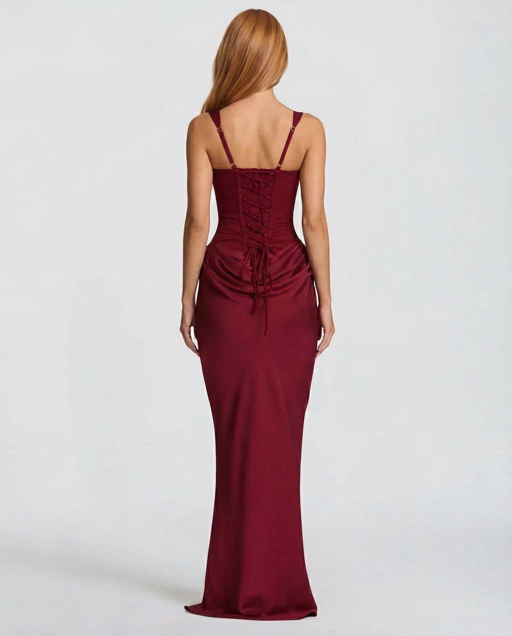 Vestido maxi mujer elegante con corsé y efecto reloj de arena