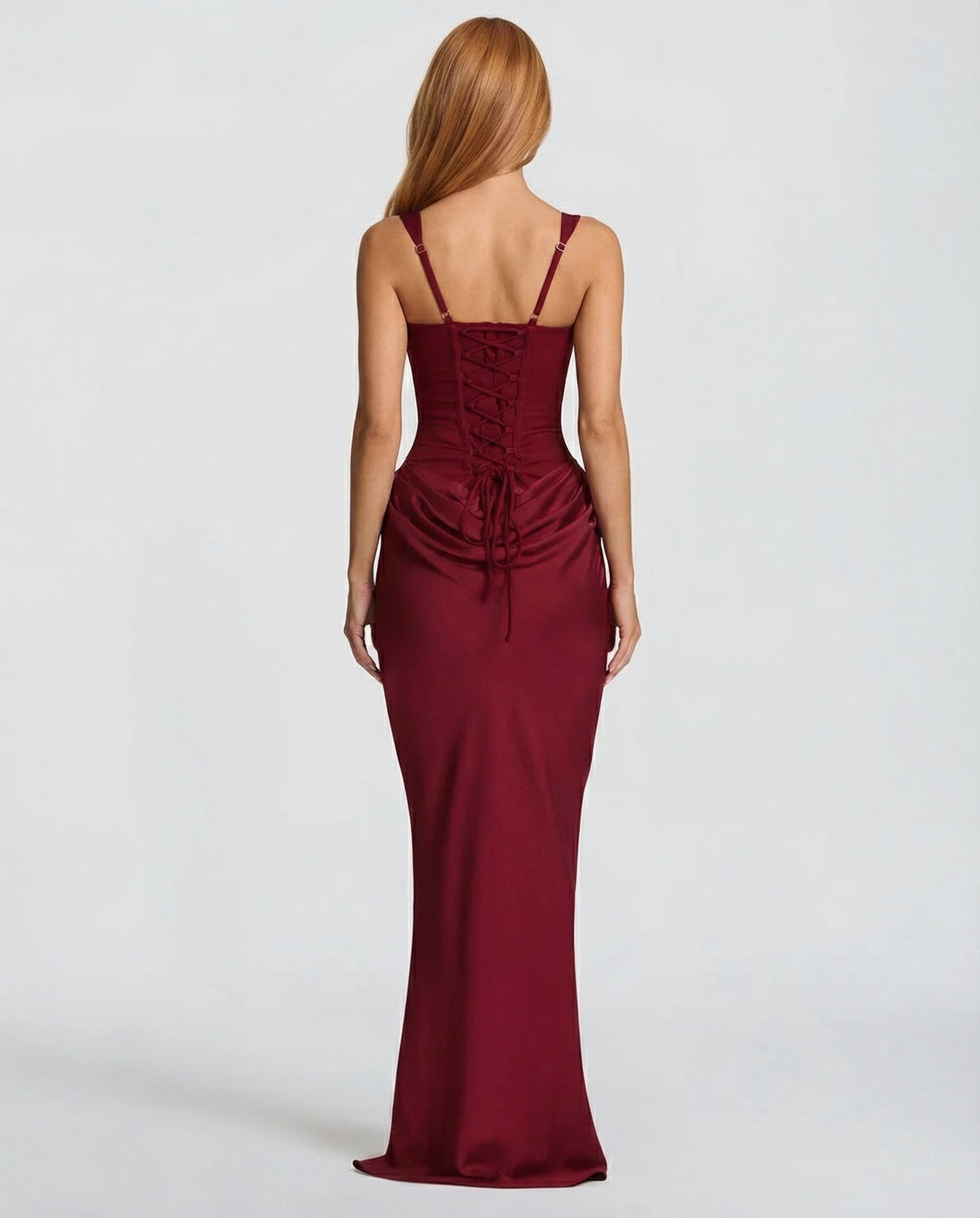 Vestido maxi mujer elegante con corsé y efecto reloj de arena