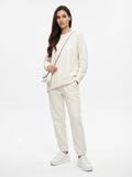 Maria- Conjunto de sudadera de manga larga con bajo irregular y pantalones para mujer