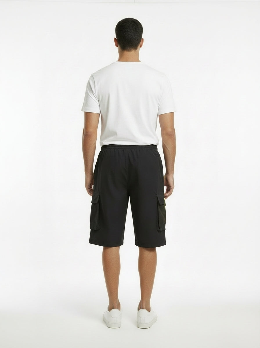 Alex- Pantalones cargo capri informales para hombre con cordón ajustable.