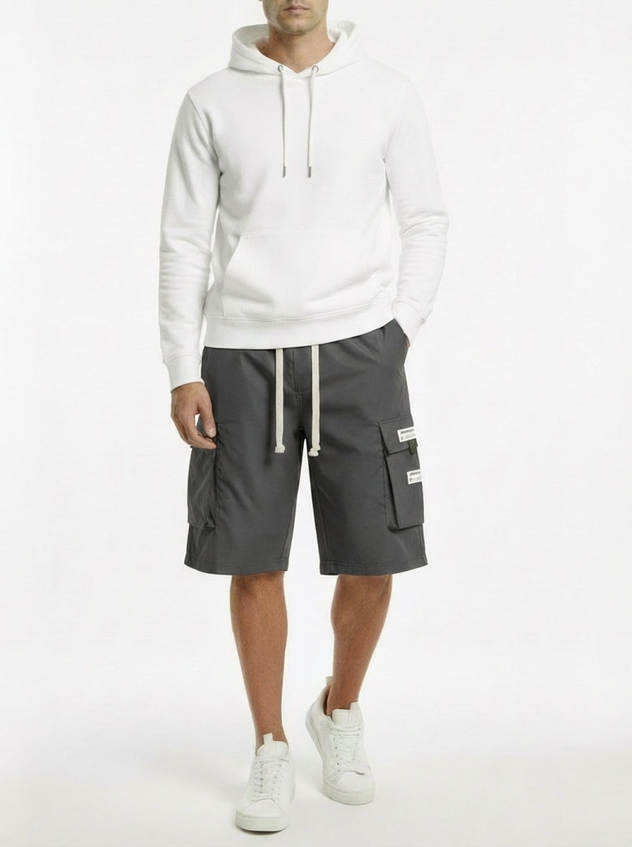 Alex- Pantalones cargo capri informales para hombre con cordón ajustable.