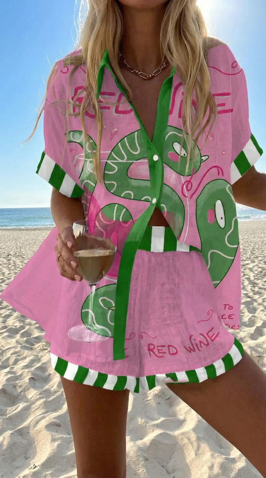 Conjunto mujer bohemio de verano con camisa estampada y shorts