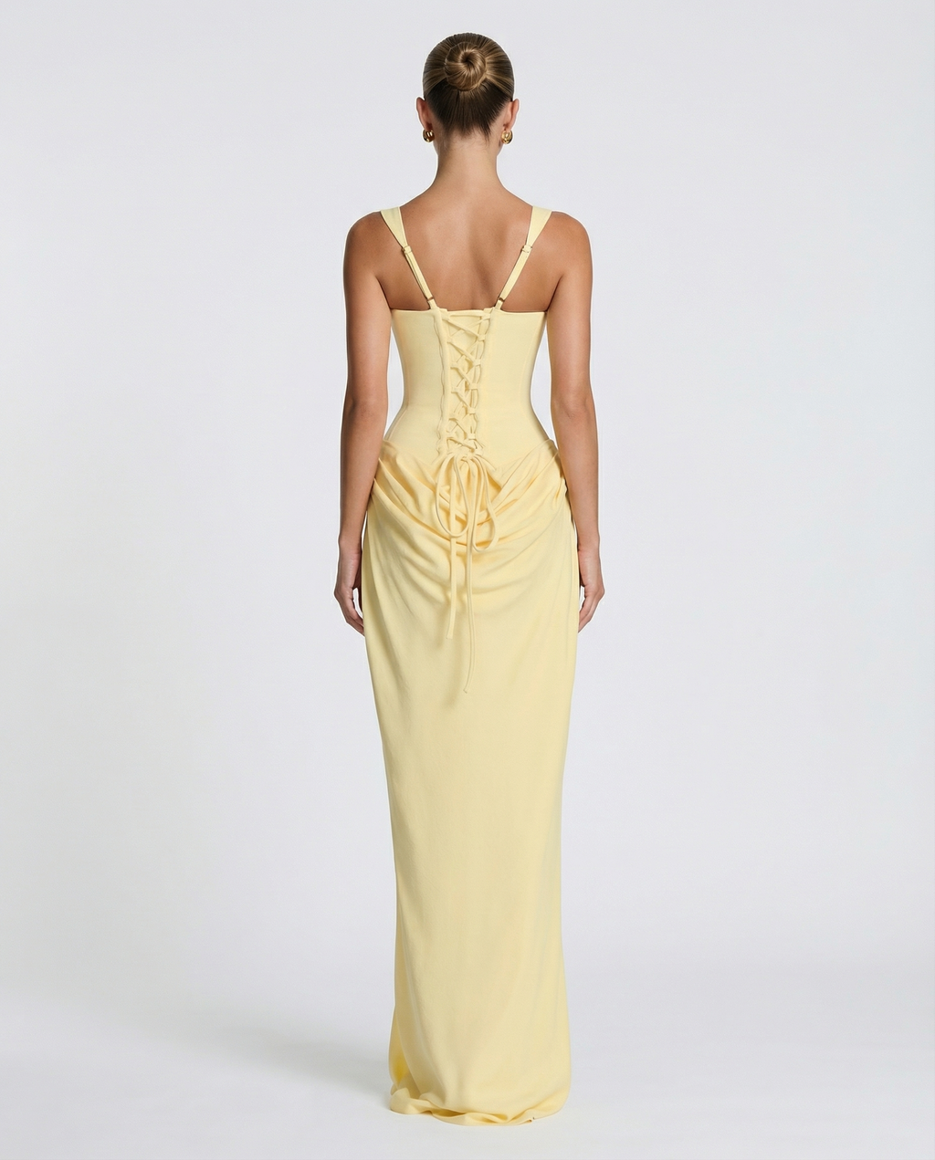 Vestido maxi mujer elegante con corsé y efecto reloj de arena
